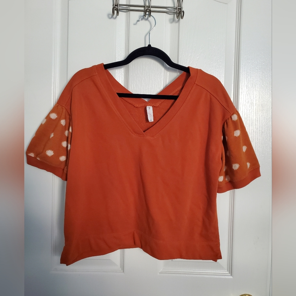 Anthropologie - Daily Practice - Burnt Orange Boxy Top with Short Sleeves Size S